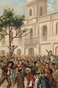 Aufstand gegen Präsident Juarez Celman von Argentinien, Buenos Aires, 1890 von Spanish School
