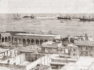 Ansicht von Veracruz und der Festung San Juan de Ulúa, Mexiko