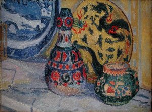 Stillleben mit orientalischen Figuren von Spencer Frederick Gore
