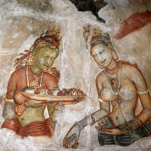 Ansicht der Magd (Fresko des Löwenfelsens) von Sri Lankan School