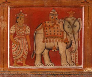 Wandgemälde eines Elefanten im Subdharama-Tempel, Dehiwala