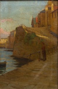 Figur auf Newlyn Slip