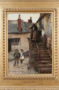 Kinder in einer Straße in Newlyn