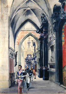 Innenraum der Kathedrale von Wawel von Stanislaw and Kossak Wojciech Tondos