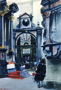 Innenraum der Kathedrale von Wawel von Stanislaw and Kossak Wojciech Tondos