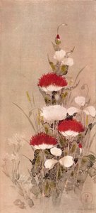 Mohnblumen, Weizen und Natane-Blumen, 17. Jahrhundert von Sôtatsu