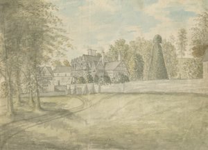 Great Barr Village - Altes Tudor-Haus: Aquarell, nd [1762-1802] von Stebbing Shaw