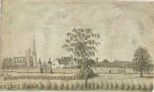 Hamstall Ridware - Kirche und Herrenhaus: Aquarellzeichnung, undatiert [1762-1802]