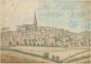 Walsall Town - Nordwestansicht: Aquarell, undatiert [ca. 1798] von Stebbing Shaw