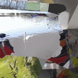 Weißer Schwan Abstrakte Collage von Stefan Fransson