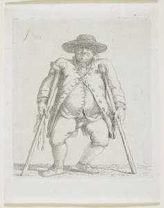 Mann mit Krücken; "Orlandini" von Stefan Juliusz Norblin de la Gourdaine
