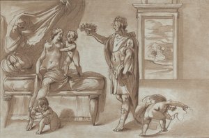 Mars bietet Venus einen Blumenkranz an, 1760-90