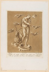 Venus Anadyomene (Plafondschilderungen der Loggia di Galatea in der Villa Farnesina in Rom) von Stefano Mulinari
