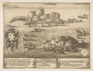 Eroberung von zwei Galeeren bei Byserta, 1628 von Stefano della Bella