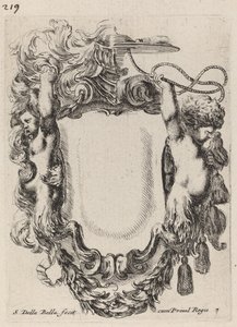 Kartusche mit Satyrkindern, 1647 von Stefano della Bella