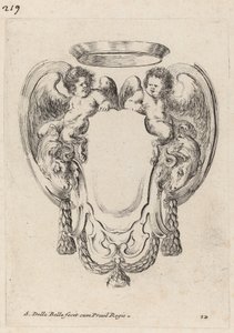 Kartusche mit Widdern und Satyrkindern, 1647 von Stefano della Bella