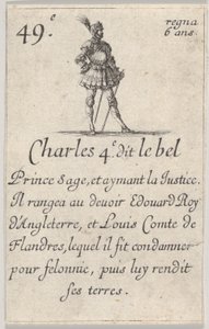 Charles 4.e- genannt der Schöne, weiser Prinz..., aus Das Spiel der Könige von Frankreich Jeu des Rois..., 1644 von Stefano della Bella