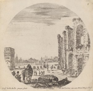 Kolosseum und Konstantinsbogen, 1646 von Stefano della Bella