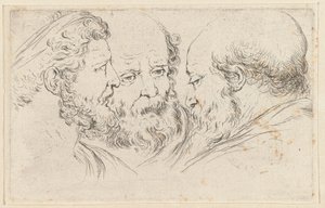 Drei Köpfe von Philosophen von Stefano della Bella