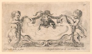Wappen, Nr. 17 aus "Raccolta di varii cappriccii et nove inventioni di cartelle et ornamenti" von Stefano della Bella