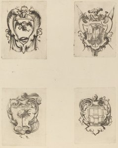 Vier Embleme für das Begräbnis von Prinz Francesco de Medici