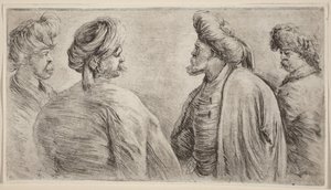 Vier Türken mit Turbanen von Stefano della Bella