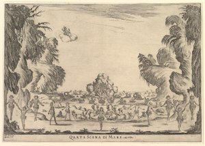 Vierte Szene, das Meer, aus Die Hochzeit der Götter Le nozze degli Dei, 1637 von Stefano della Bella