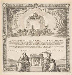 Frontispiz für Le Véritable Plan et Pourtrait de la Maison de la Ste. Vierge, 1649 von Stefano della Bella