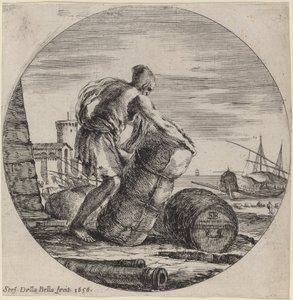 Galeerensklave zieht Schiffsladung von Stefano della Bella
