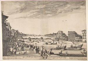 Spiel der Brücke, Pisa, 1634 von Stefano della Bella