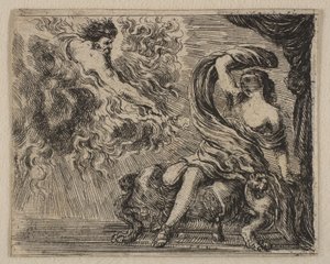Jupiter und Semele, aus Spiel der Mythologie Jeu de la Mythologie, 1644 von Stefano della Bella
