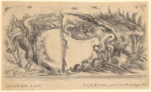 Kartusche mit Adler und Schlangen von Stefano della Bella
