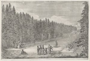 Allee mit Brunnen im Garten der Villa Pratolino (Die Villa Pratolino)