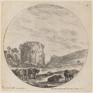 Landschaft mit antiken Ruinen