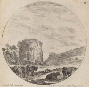Landschaft mit antiken Ruinen, 1646 von Stefano della Bella