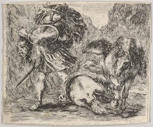 Perseus und Medusa, aus dem Spiel der Mythologie Jeu de la Mythologie, 1644 von Stefano della Bella