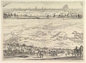 Plan und Ansicht der Belagerung von Arras: unterer Teil der Platte mit einer topographischen Ansicht, 1641