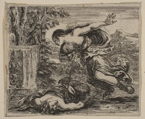 Pyramus und Thisbe, aus dem Spiel der Mythologie Jeu de la Mythologie, 1644 von Stefano della Bella