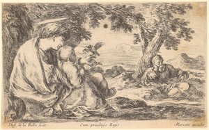 Ruhe auf der Flucht nach Ägypten von Stefano della Bella