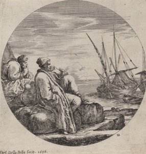 Hafen mit zwei türkischen Kaufleuten, 1656 von Stefano della Bella