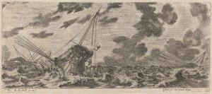 Schiff im Sturm, 1644 von Stefano della Bella
