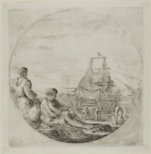 Werft mit zwei Matrosen von Stefano della Bella