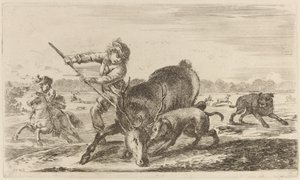 Hirsch in der Enge von Stefano della Bella