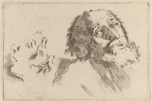 Studie von Köpfen, einer nach rechts und der andere nach links gedreht