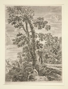 Der Fischer, aus der Serie Vier große Landschaften von Stefano della Bella