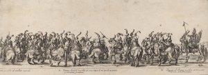 Dreißig Bogenschützen und Pagen, 1633 von Stefano della Bella
