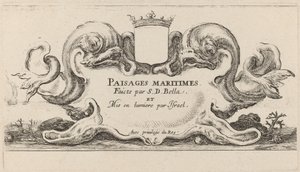 Titelblatt für Paysages maritimes, 1644 von Stefano della Bella