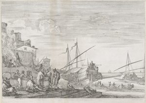 Zwei Galeerenschiffe im Hafen von Livorno