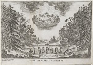 Zweite Szene: der Wald der Diana von Stefano della Bella