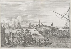 Abfahrt eines Galeerenschiffs im Hafen von Livorno (Serientitel: Hafen von Livorno) von Stefano della Bella